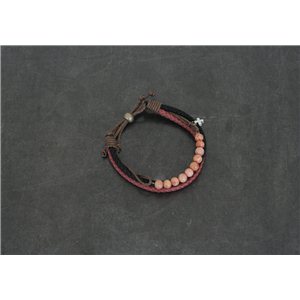 NECKLACE / HOOKIPA (BLACK+CORAL+TAUPE)